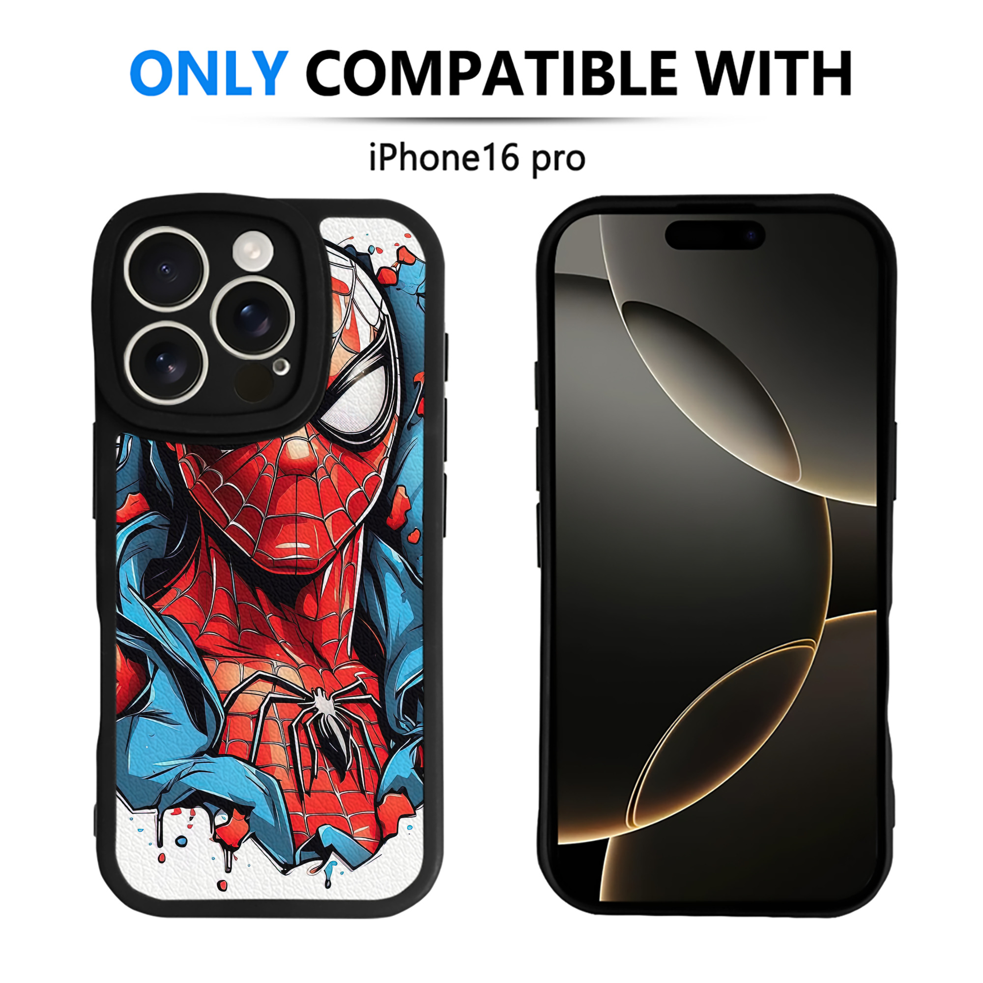 （画像用） Spider Man スパイダーマン 【iPhone 16シリーズ対応】シリコンスマホケース（レザー調） 材質：シリコン